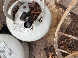 Pair of propane tanks.