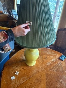 Table lamp with green shade