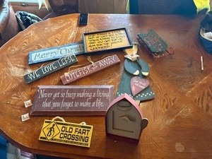Assortment of wall decor for cabin