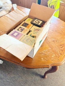Box of 8-track tapes