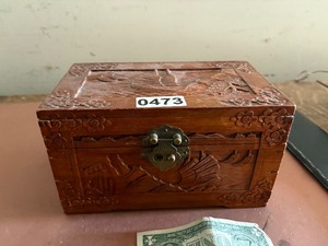 Small wooden box with intricate design