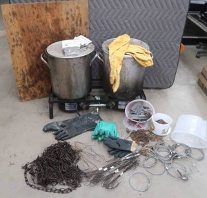 HUGE TRAPPING LOT  DOUBLE BURNER PROPANE COOKER