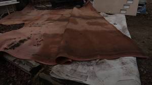 HEAVY DUTY MESH ORANGE DRIVEWAY TARP, HUGE PIECE OF WHITE MESH FABRIC