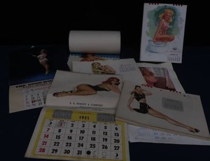 7 VINTAGE PIN UP CALENDERS