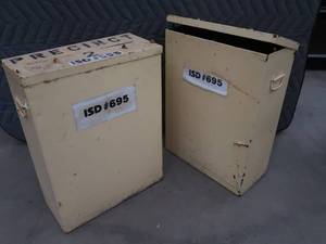 2 METAL VOTING BOXES
