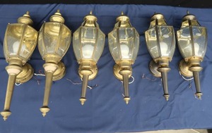 6 SOLID BRASS OUTDOOR LIGHTS
