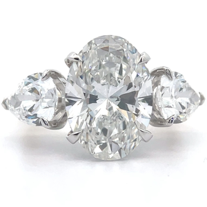 8.95 Carat Diamond Oval & Pear Three-Stone Ring in 14k Yellow Gold w/ Report; $11,250 Retail *VIDEO*