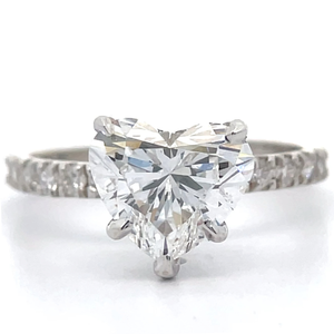 2.40 Carat Diamond Heart Pavé Ring in White Gold w/ Report; $2,999 Retail *VIDEO*