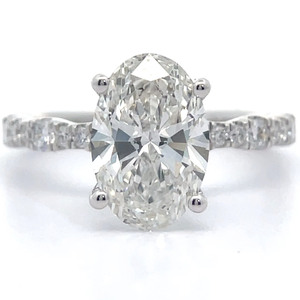 3 Carat Diamond Oval & Fancy Band Ring in 14k White Gold 14k White Gold $3,799 Retail VIDEO