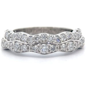 NEW 1.05 Carat Pav Diamond Double Wave Ring VIDEO
