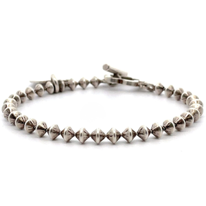 Cylinder Bicone Bead Heart Charm Bracelet in Rustic & Shine w Flower Toggle Clasp VIDEO