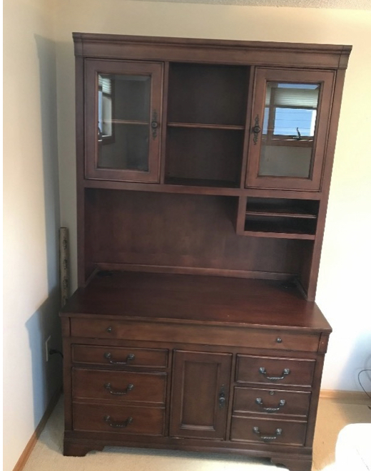 Aspen Solid Wood 2 Piece Desk  Hutch - smoke free