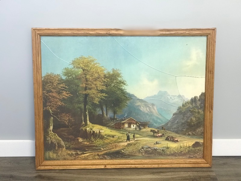 Famed Picture of Farmers up in the Mountains (Glass is Broke)