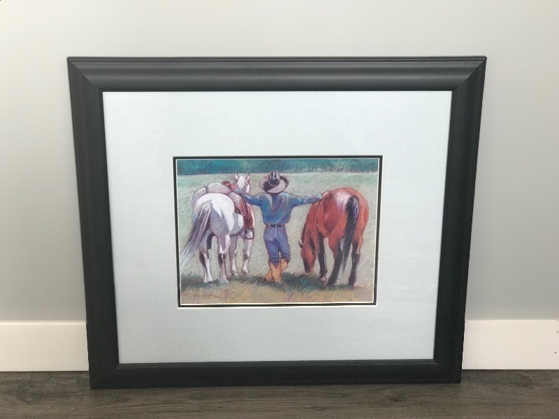 Framed Cowboy Art Picture
