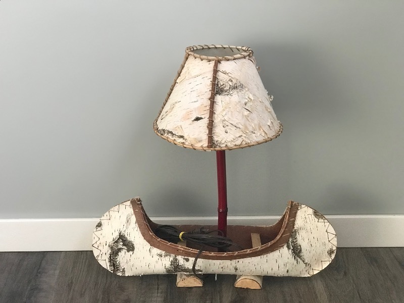 Cano Lamp made out of Birch Bark