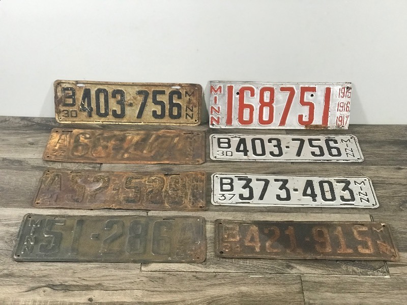 Lot of 8 Collectible License Plates