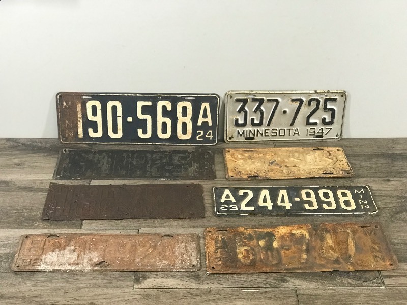Lot of 8 Collectible License Plates