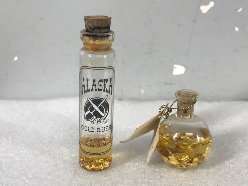 2 - Small Bottles of Gold Flakes