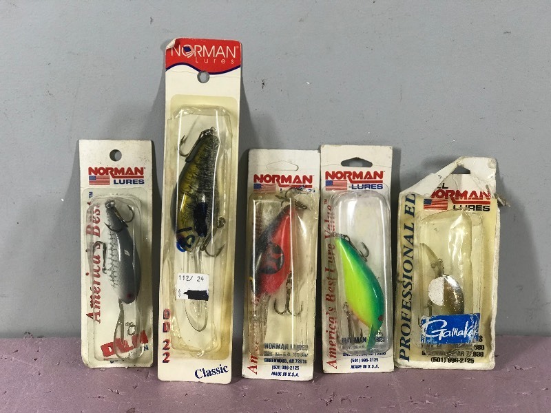 Lot of 5 Norman Fishing Lures in Original Packages
