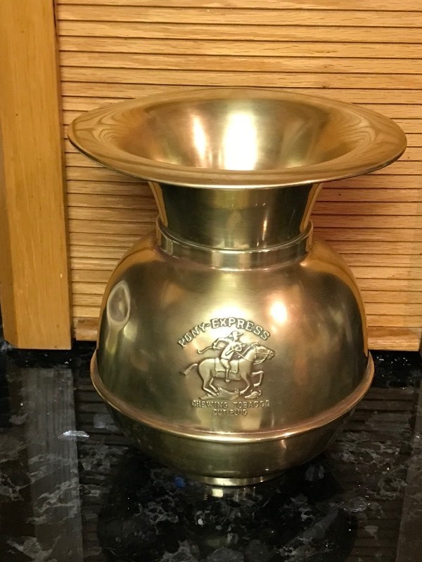 Vintage Pony-Express Chewing Tobacco Cut Plug Spitoon