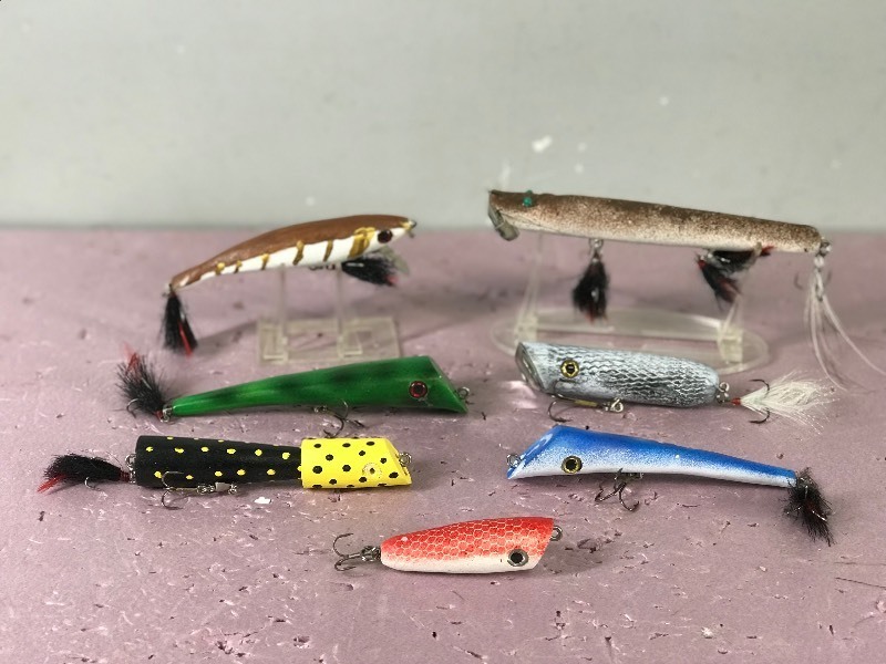 Lot of 7 Homemade Wooden Fishing Lures