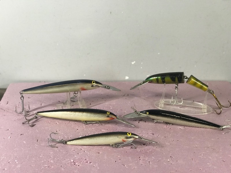 Lot of 5 Large Rapala Fishing Lures