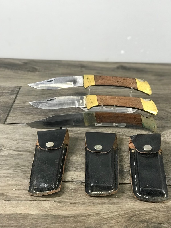 3 - Stainless Steel Pakistan Folding Hunting  Knives