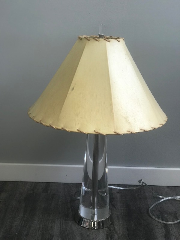 Solid Glass Base Lamp - (Very Heavy and smoke free)