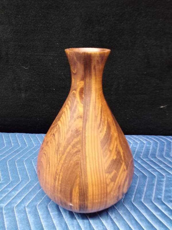 Large wood vase