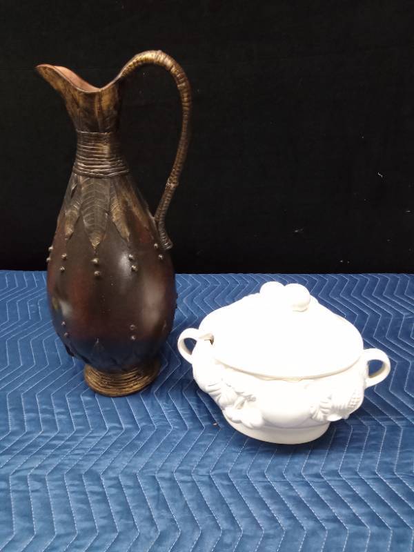 Large pitcher vase and a serving oven bake serving dish