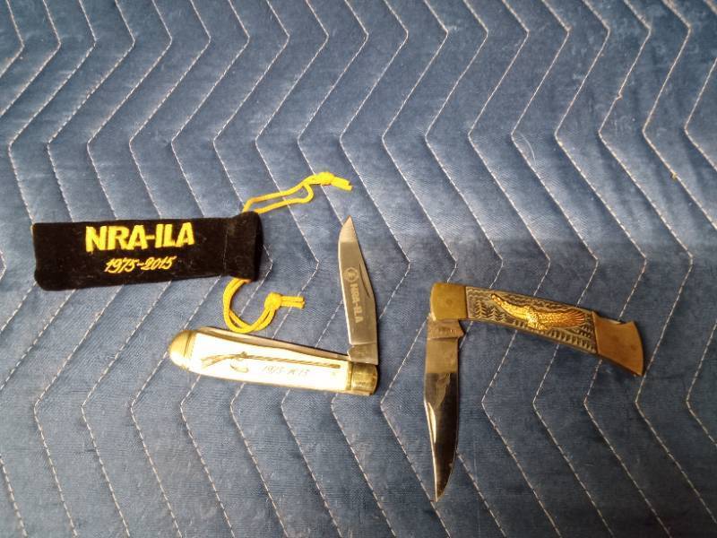 NRA-ILA 1975-2015 knife and a Eagle knife