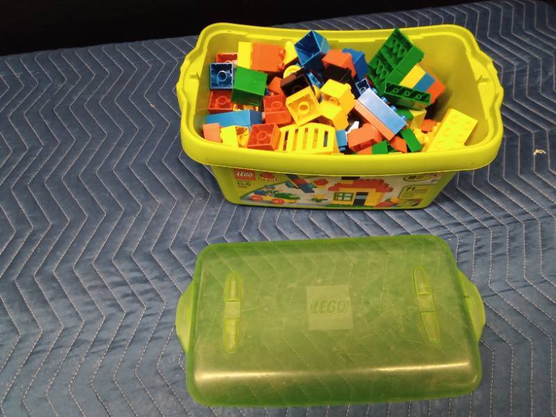 Lego tote of preschool Legos