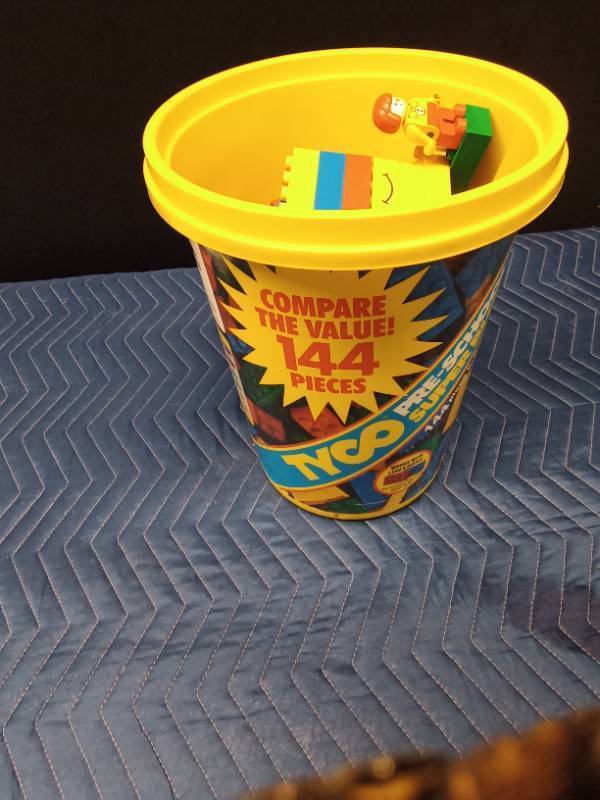 Tyco bucket of pre-school super blocks