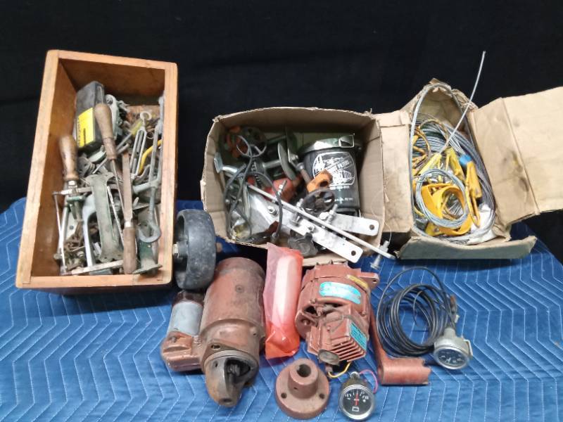 Fencing wire & hardware, boat parts, and tools