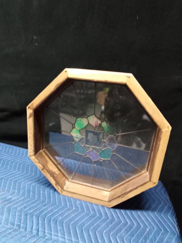 Iridescent stained glass octagon window