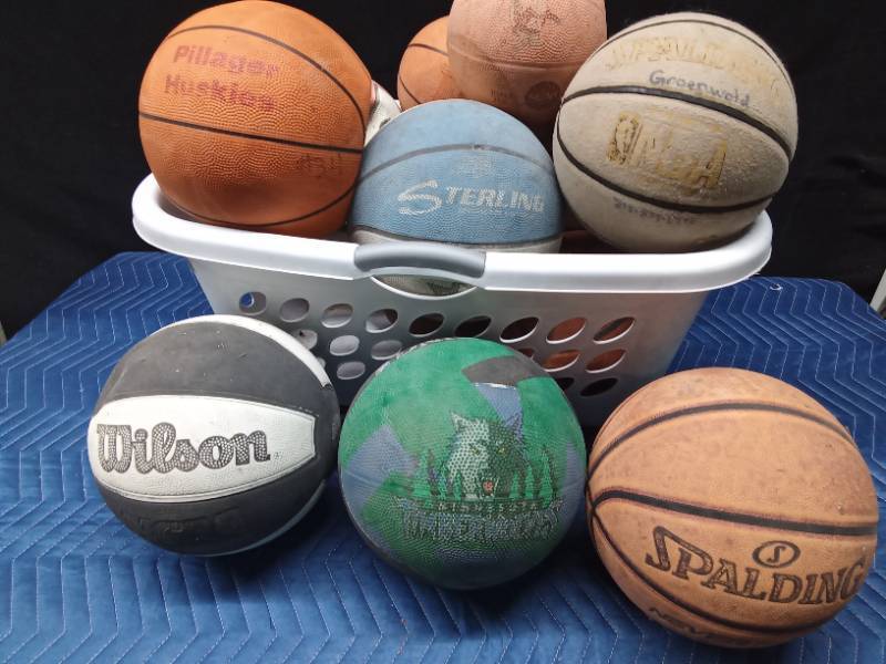 Basket of basketballs