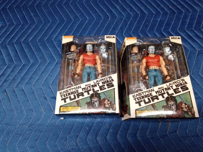 2 teenage Mutant Ninja Turtle figures