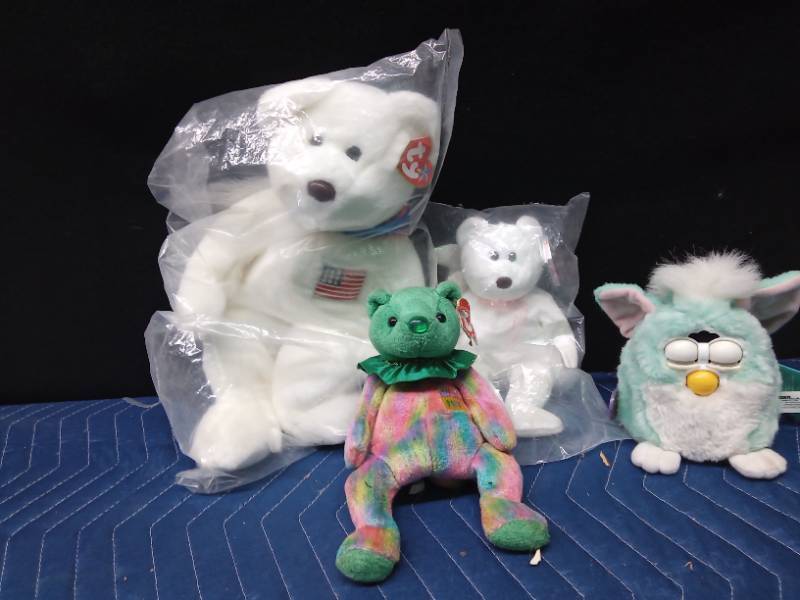 3 Ty bears and 1999 Furby