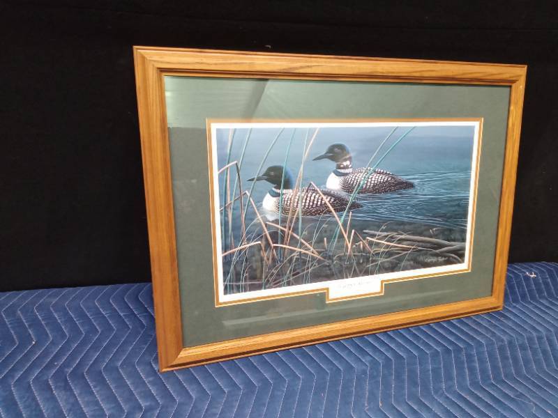 Framed Loon print Together Always by Cynthie Fisher