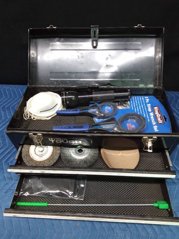 Hyper Tough 2 drawer toolbox with tools