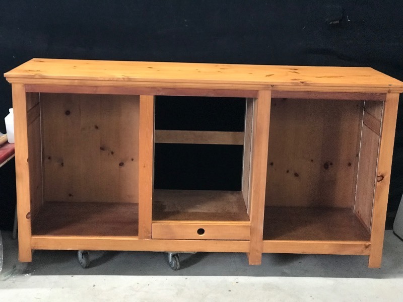 Solid Wood Shelving Unit with One Drawer - Shelves are Missing - Smoke Free