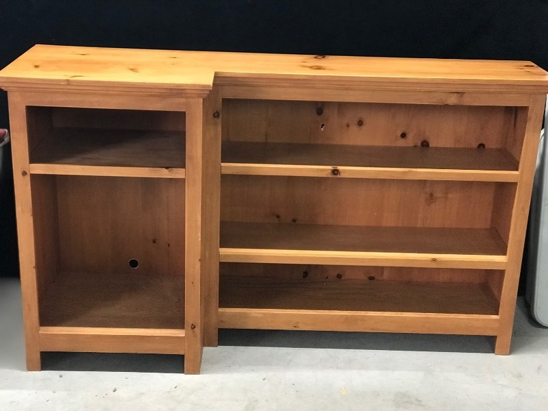 Solid Wood Shelving Unit with Adjustable Shelves - smoke free