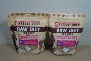 2 Boss Dog Raw Diet Freeze Dried Turkey Recipe Dog Treats