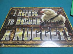 Chicken Metal Sign Measures 12 x 16
