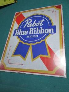 Pabst Blue Ribbon Beer Metal Sign Measures 12 x 16