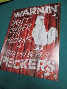 Chicken Metal Sign Measures 12 x 16