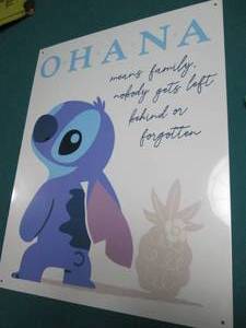 Ohana Metal Sign Measures 12 x 16