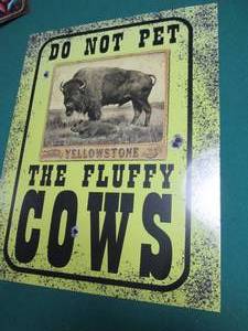 Yellowstone Bison Metal Sign Measures 12 x 16