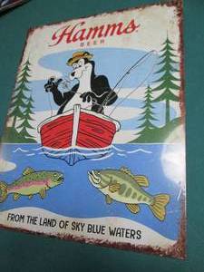 Hamms Beer Metal Sign Measures 12 x 16