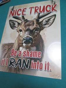 Buck Deer Metal Sign Measures 12 x 16